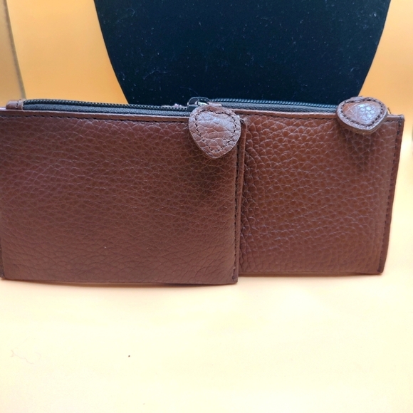 Brighton TWO Coin/ID Holder Brown Pebble Leather Design! - Picture 5 of 9